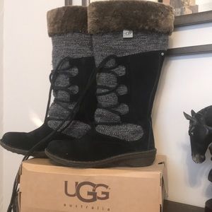 UGG Suede Woven Tall Winter Boots
